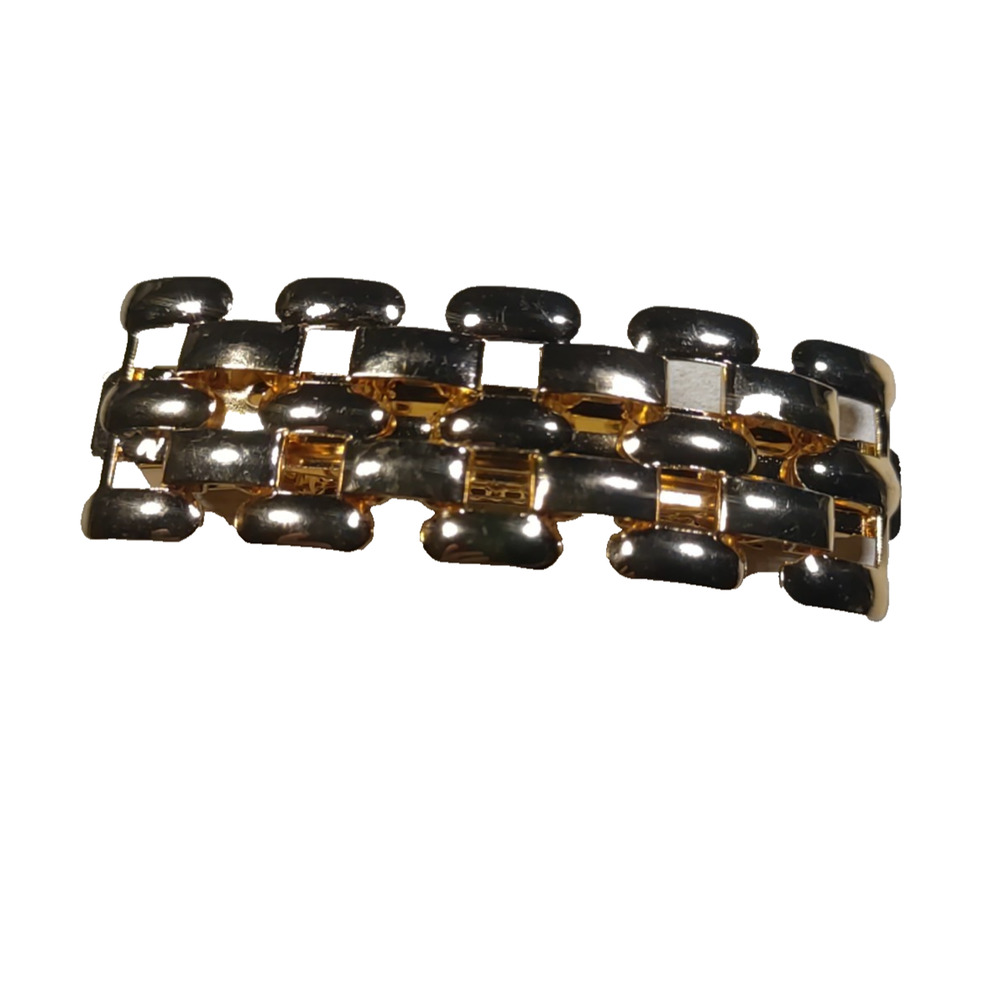 Rose Gold Geometric Rectangle Hair Barrette Tension Clip Art deco Design